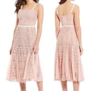 Gianni Bini Dusty Rose Lace Midi Dress